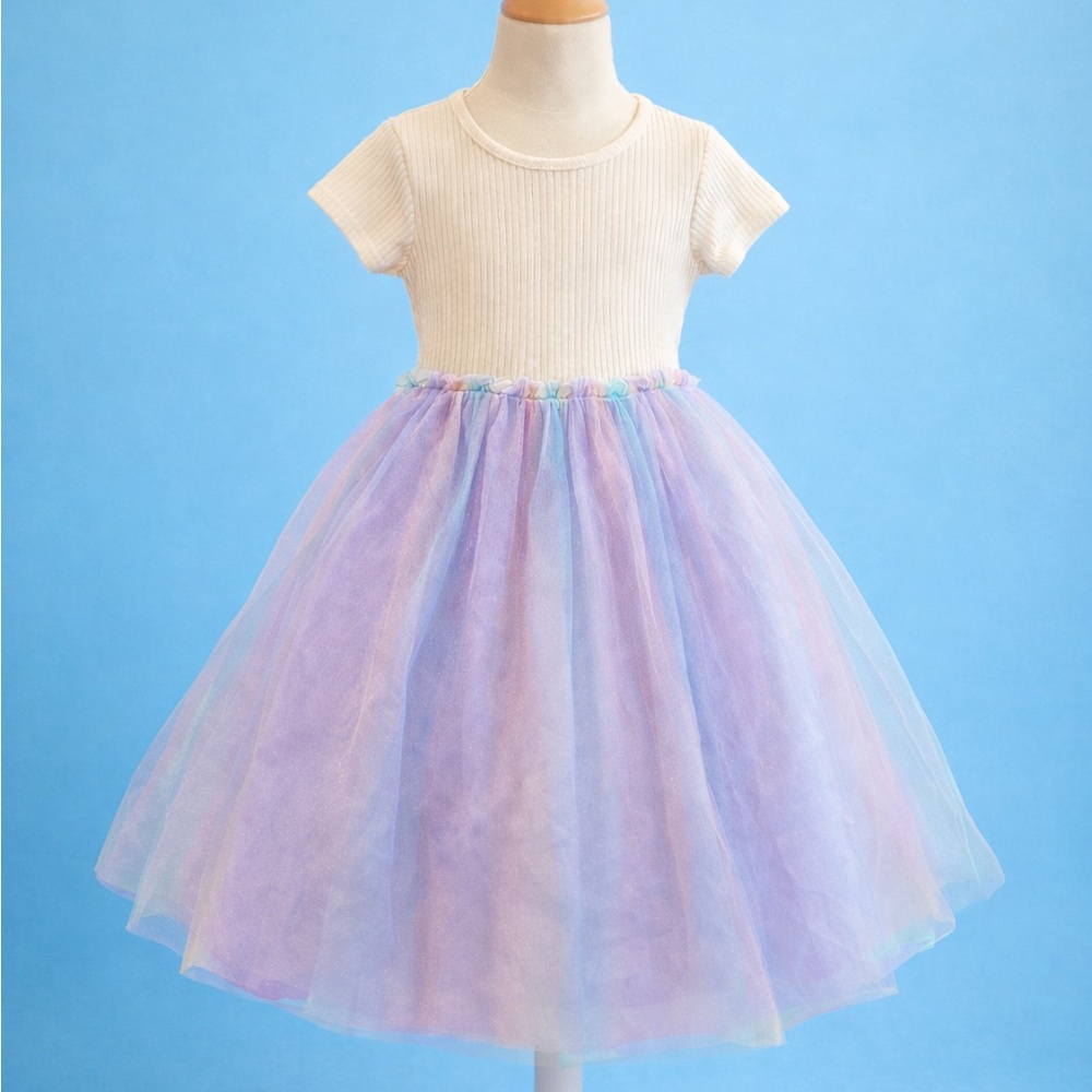 Wonder Nation Pastel Rainbow Kids Casual Dress